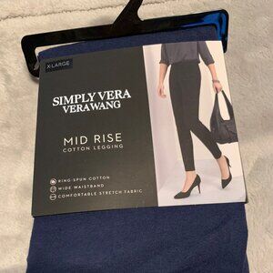 Simply Vera Vera Wang Mid Rise Cotton Leggings - Peacoat- X-Large